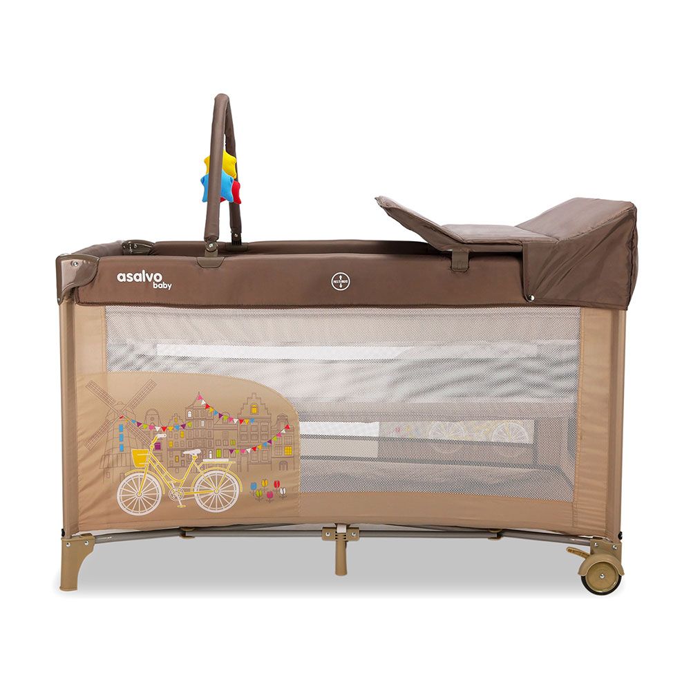 Asalvo - Complete Amsterdam Travel Cot - Brown