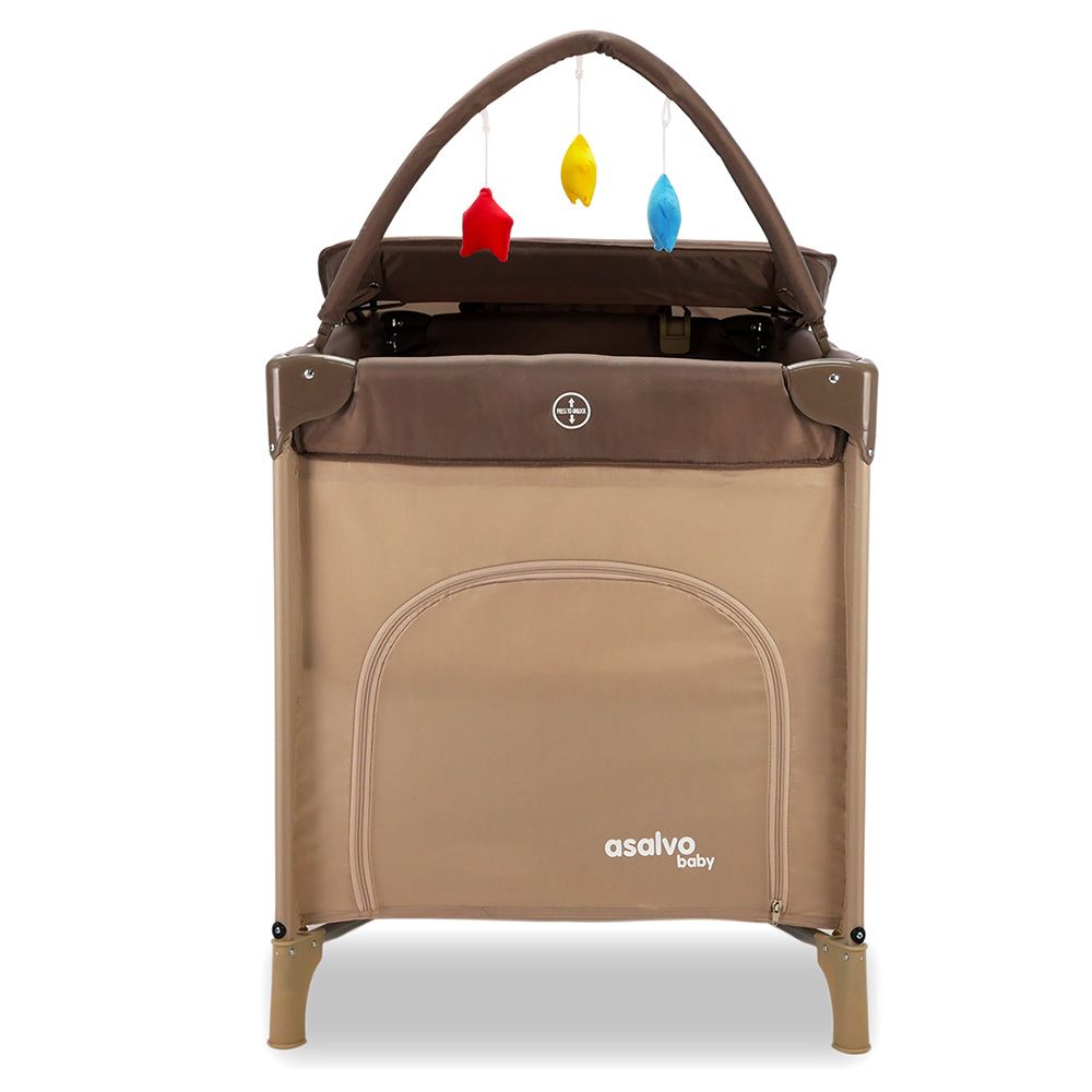 Asalvo - Complete Amsterdam Travel Cot - Brown