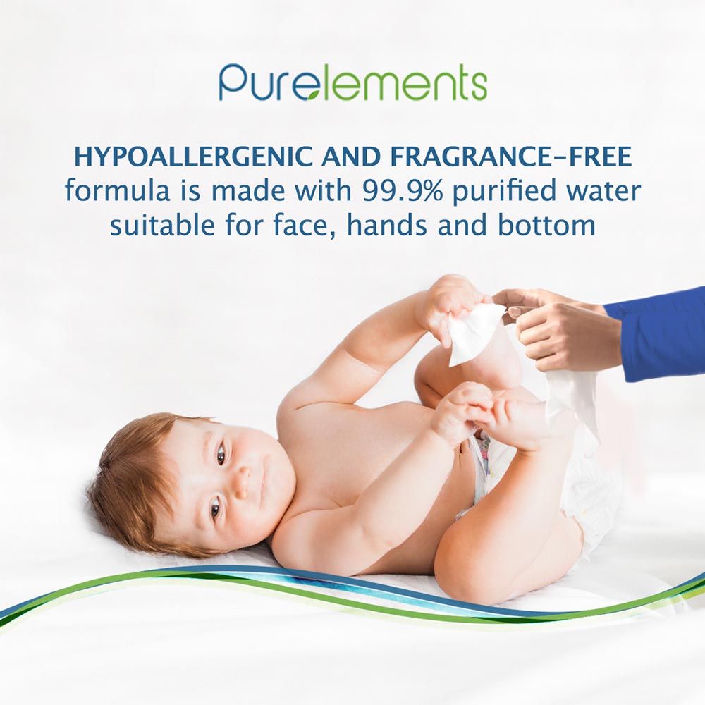 Purelements - Natural 99.9% Water Wipes - Pack of 4 - 256pcs