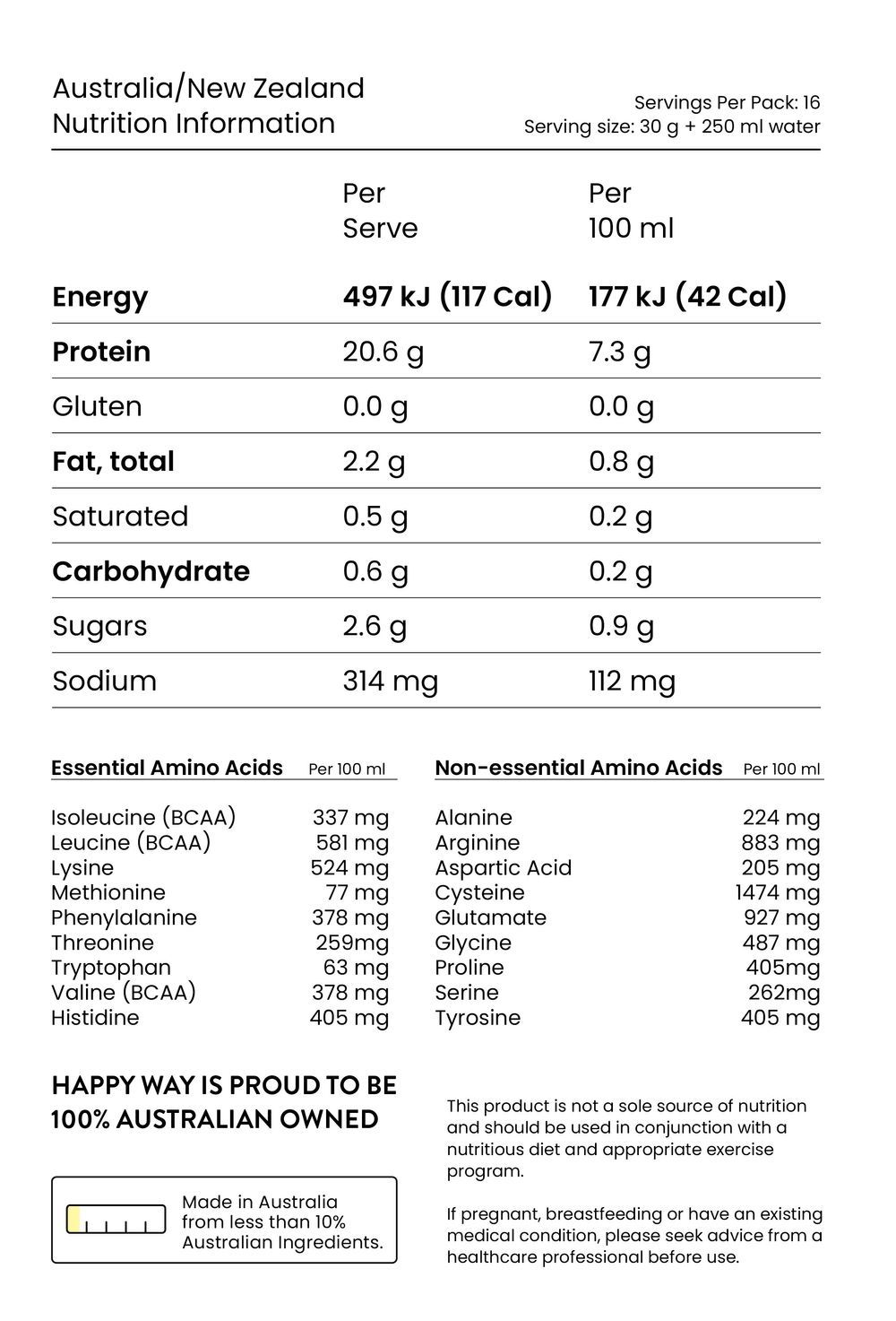 Happy Way - Vegan Chocolate Protein Powder - 500g