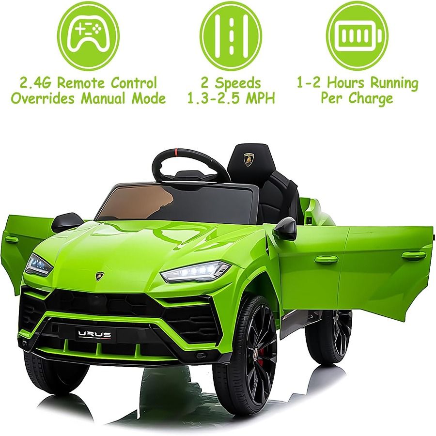 Factual Toys - Officially Licensed Lamborghini Urus Kids Electric Ride On Car 12V - Green