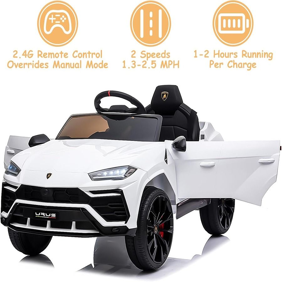 Factual Toys - Officially Licensed Lamborghini Urus Kids Electric Ride On Car 12V - White