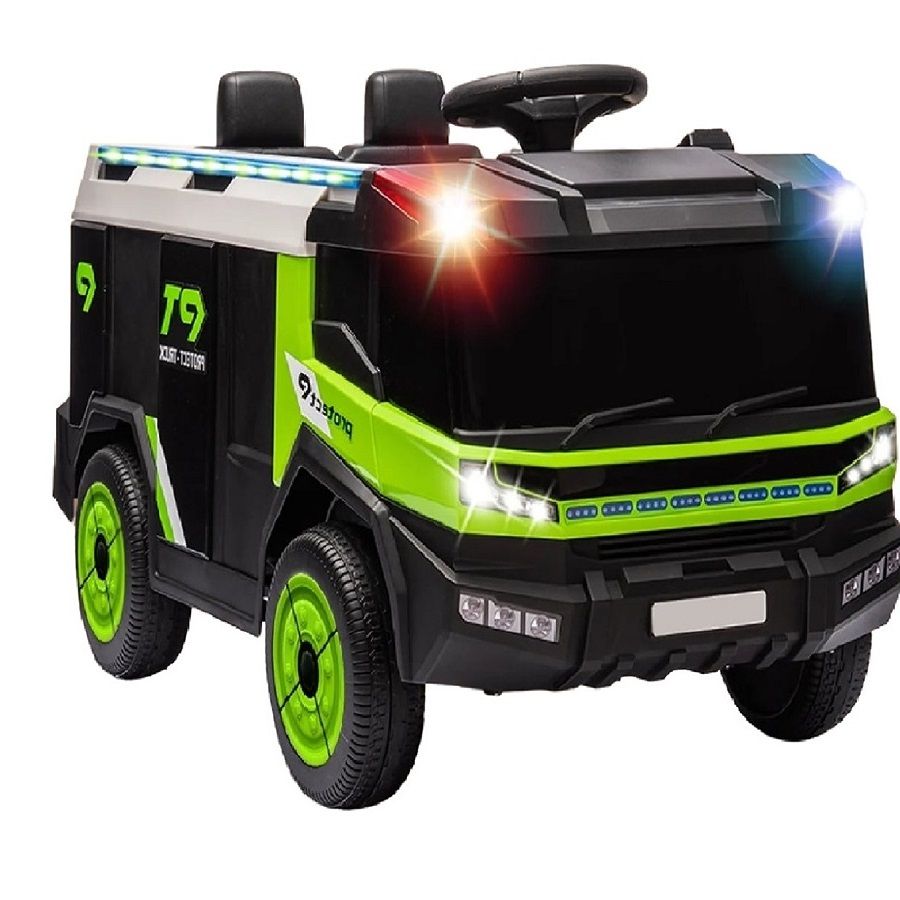 Factual Toys - Kids Battery Operated Ride-On Fire Truck 12V - Green