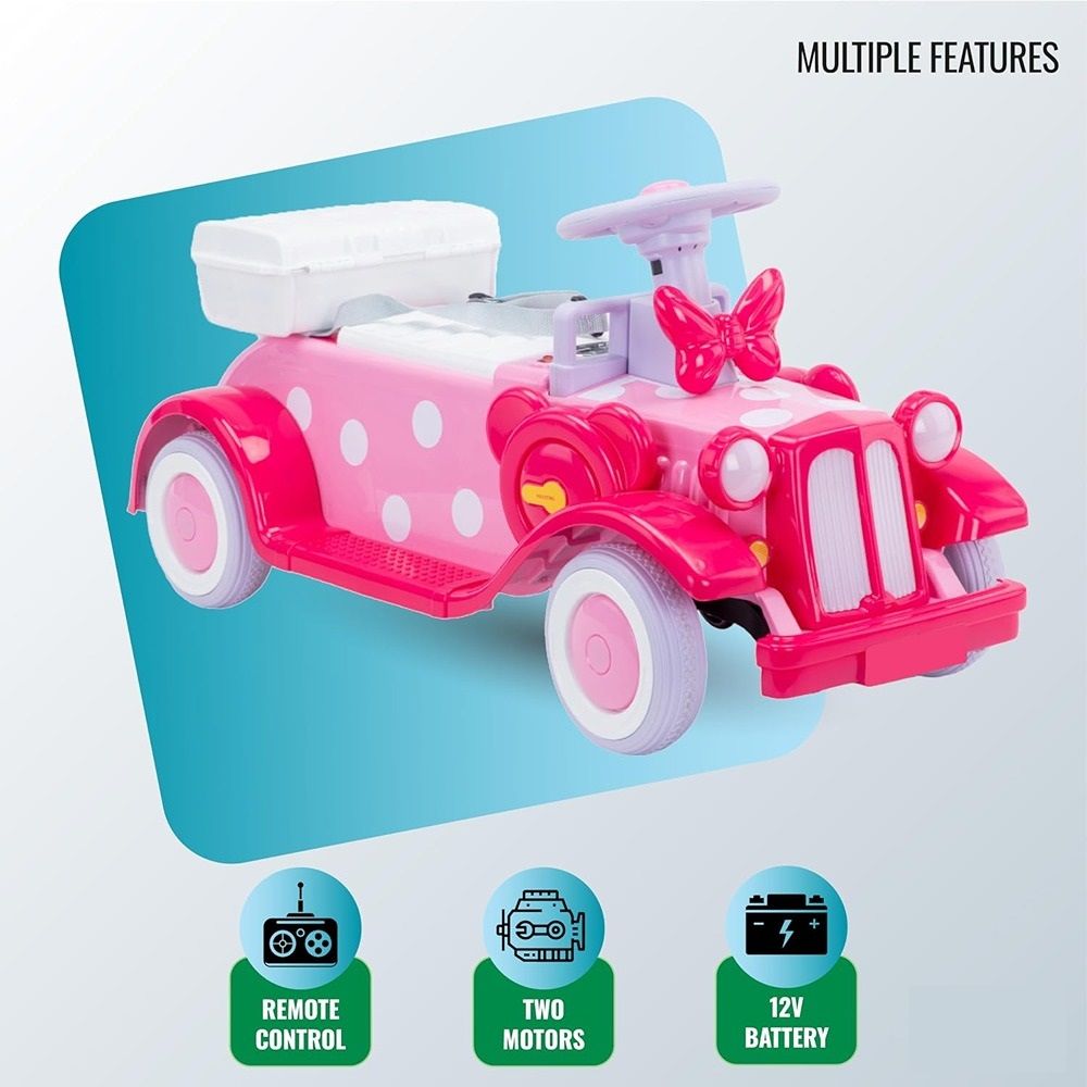 Factual Toys - Kids Battery Operated Riding Car With Remote Control - 12V - Pink