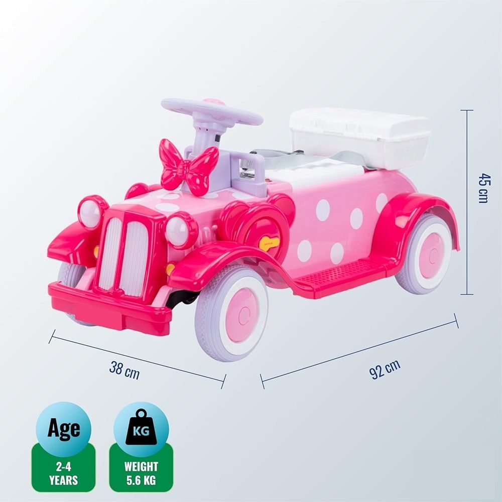 Factual Toys - Kids Battery Operated Riding Car With Remote Control - 12V - Pink