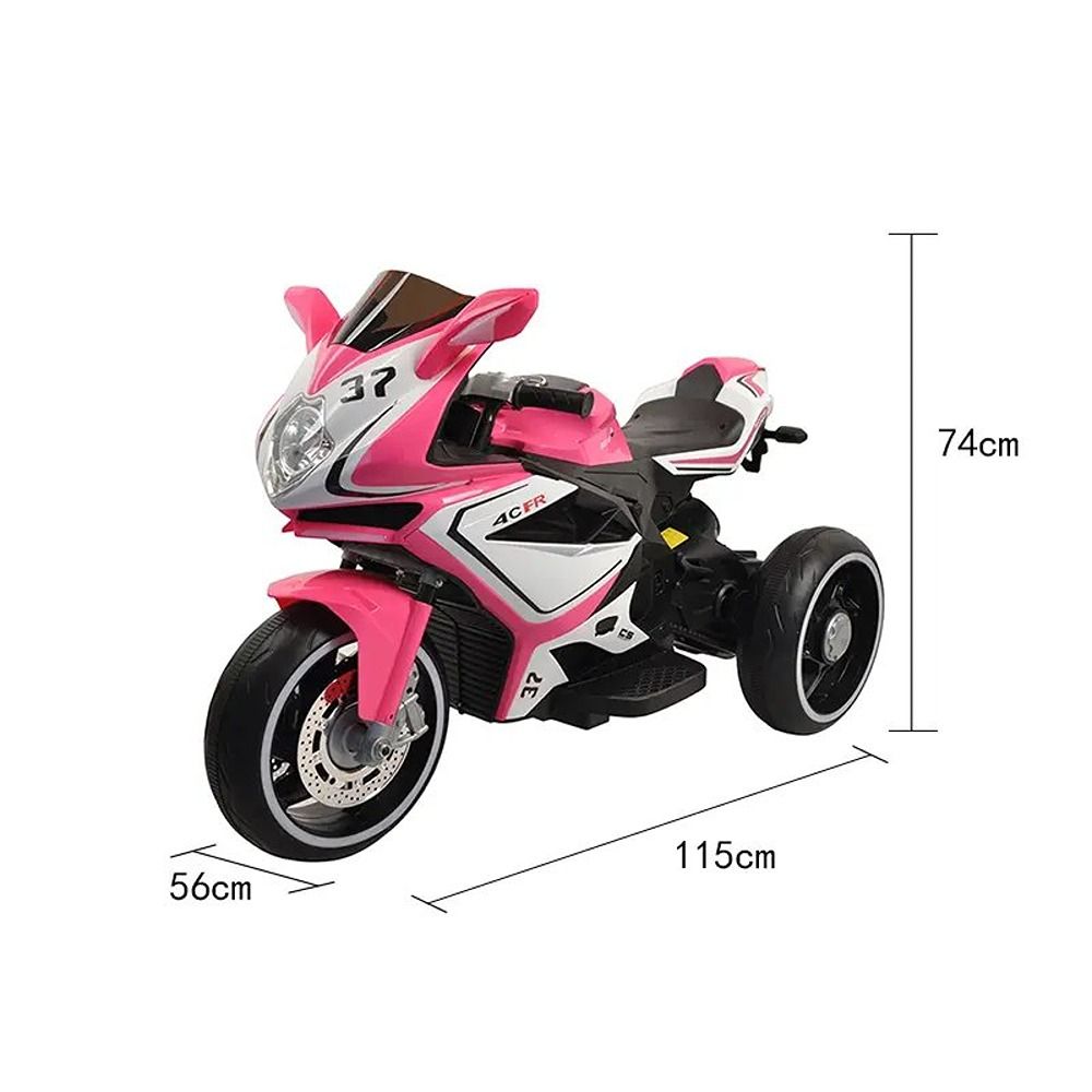 Factual Toys - 3 Wheels Kids Electric Motorcycle  W/ Light 6V - Pink