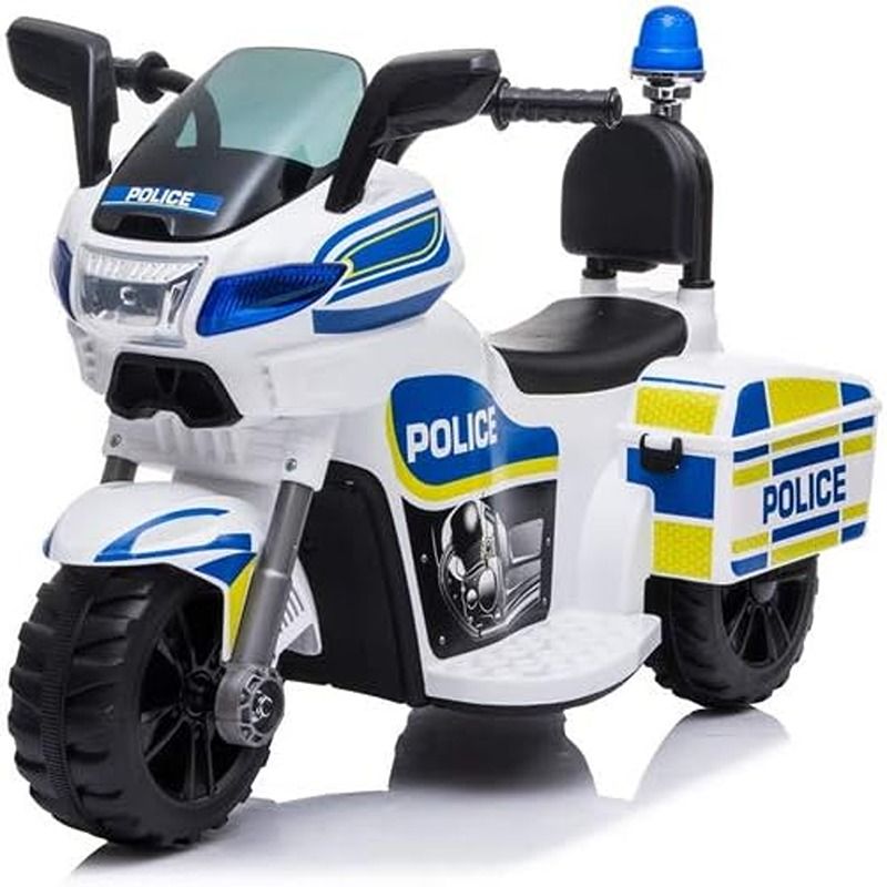 Factual Toys - Police Powered Riding Motorbike 6V - White