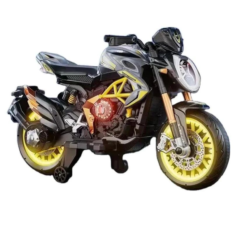 Factual Toys - Kids' Electric Ride-On Motor Bike 12V - Yellow