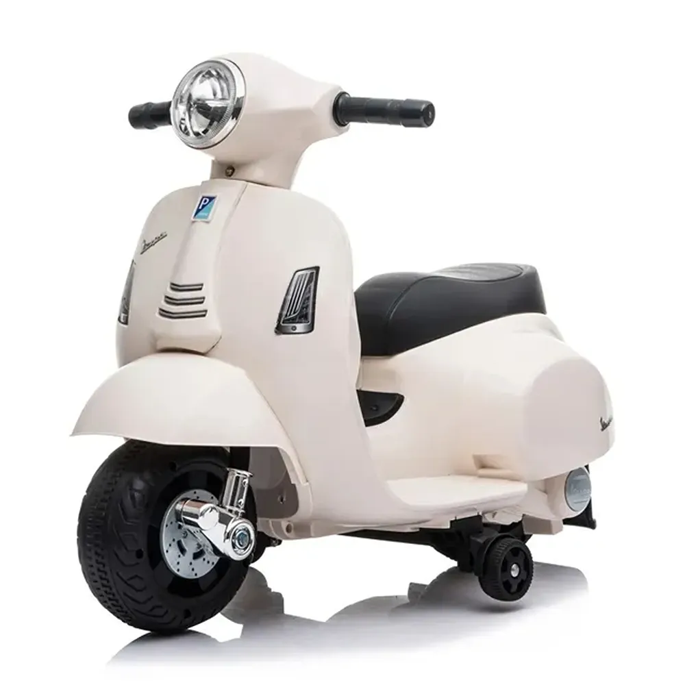 FACTUAL TOYS - Vespa Mini Battery Operated Power Riding motorcycle 6V -White