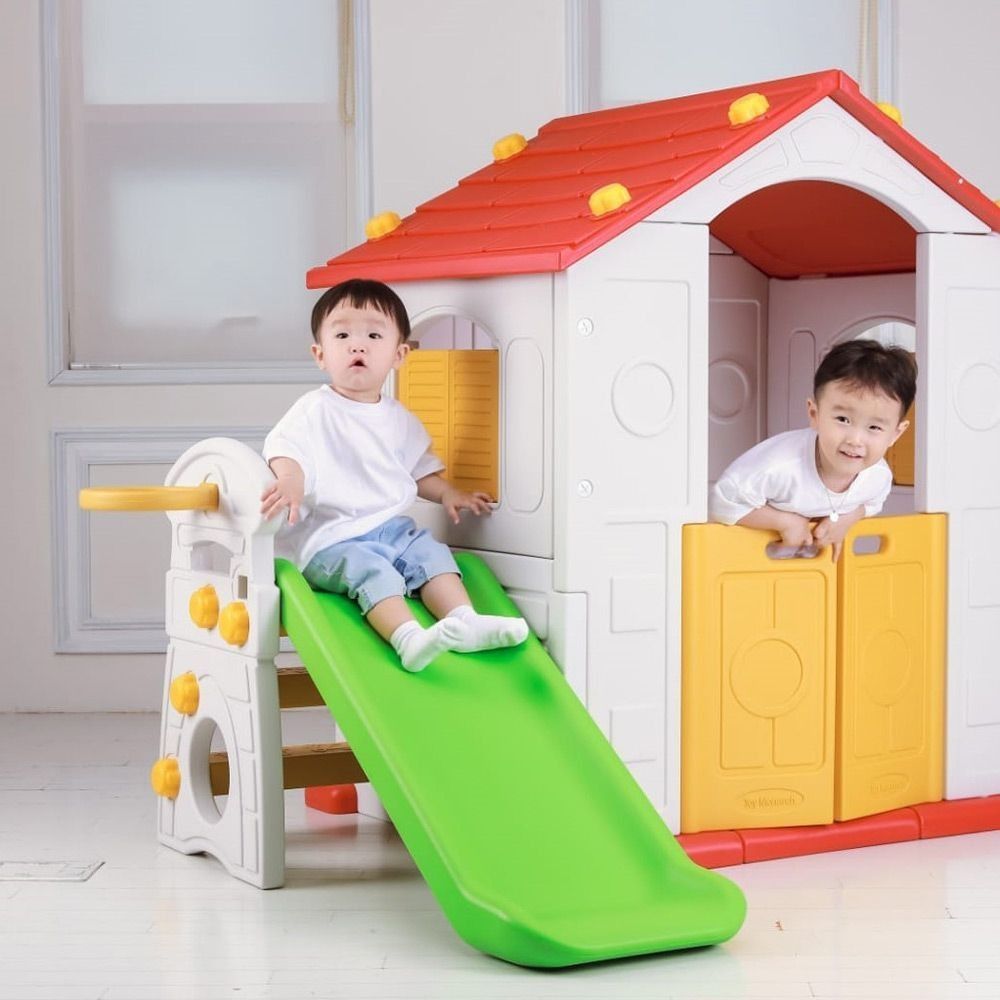 FACTUAL TOYS - Sunshine Playhouse With Slide & Hoops