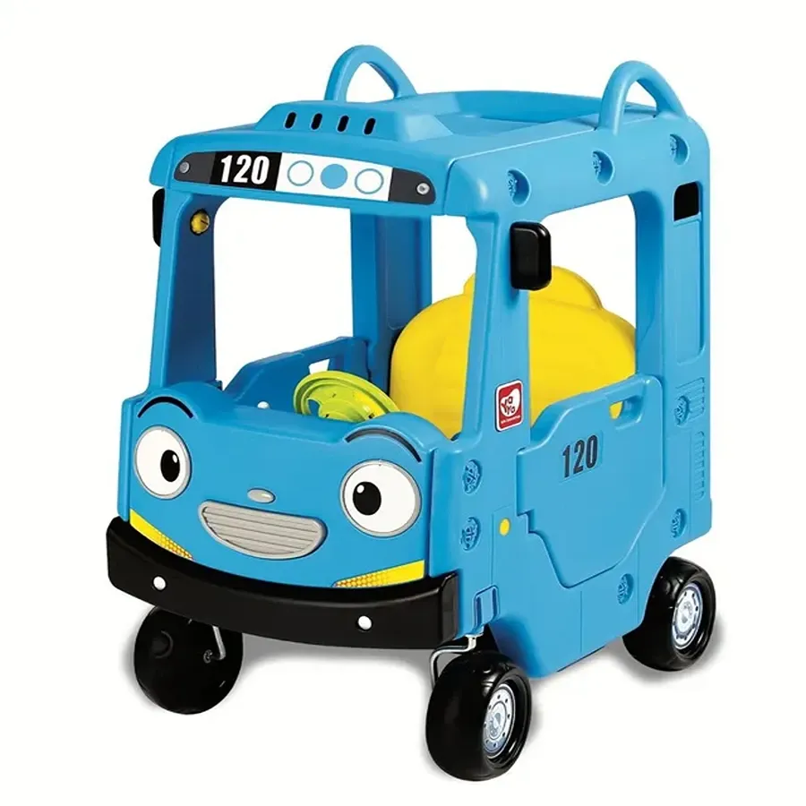 Factual Toys - Little Bus Tayo Roof Car Ride Indoor Car Kids - Blue