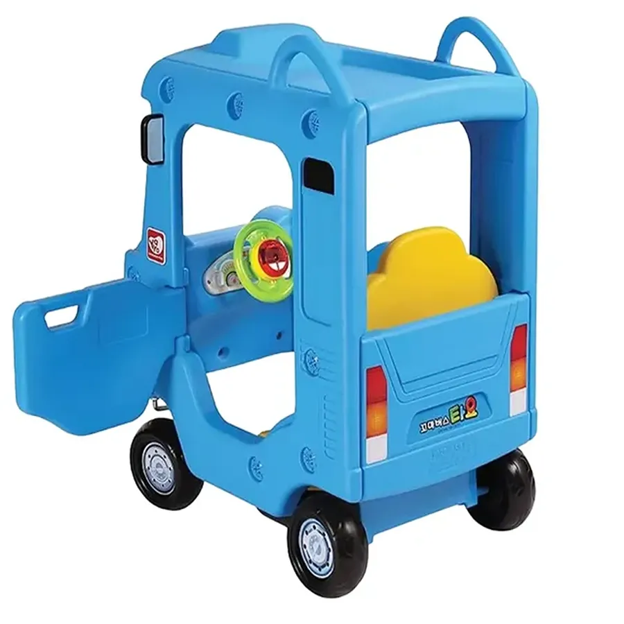 Factual Toys - Little Bus Tayo Roof Car Ride Indoor Car Kids - Blue