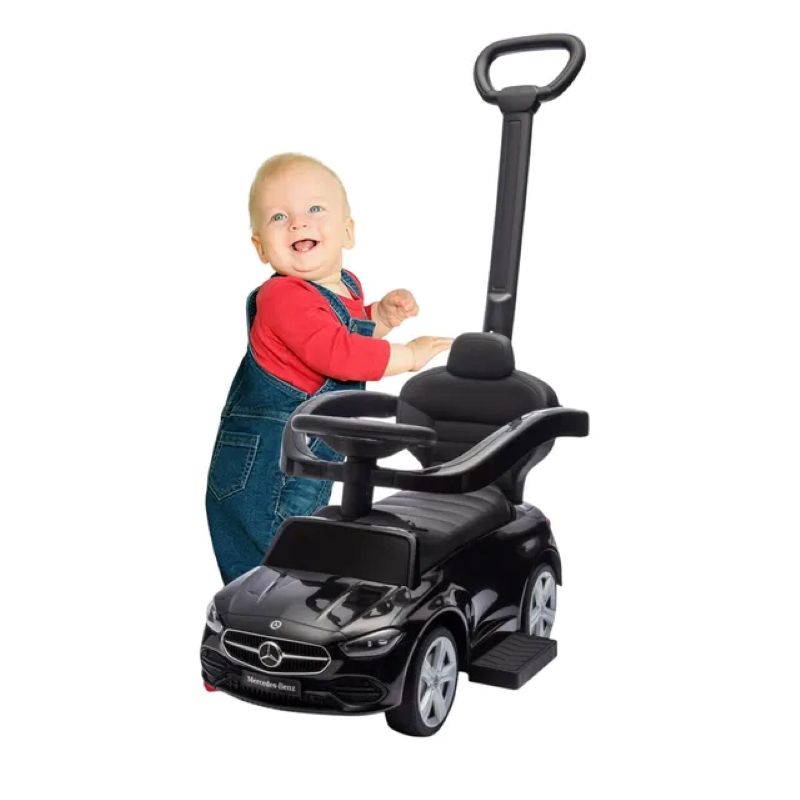 Mercedes-benz - Official Licensed C-Class Ride-On Push Car With Handle Best Gift For Kids - Black