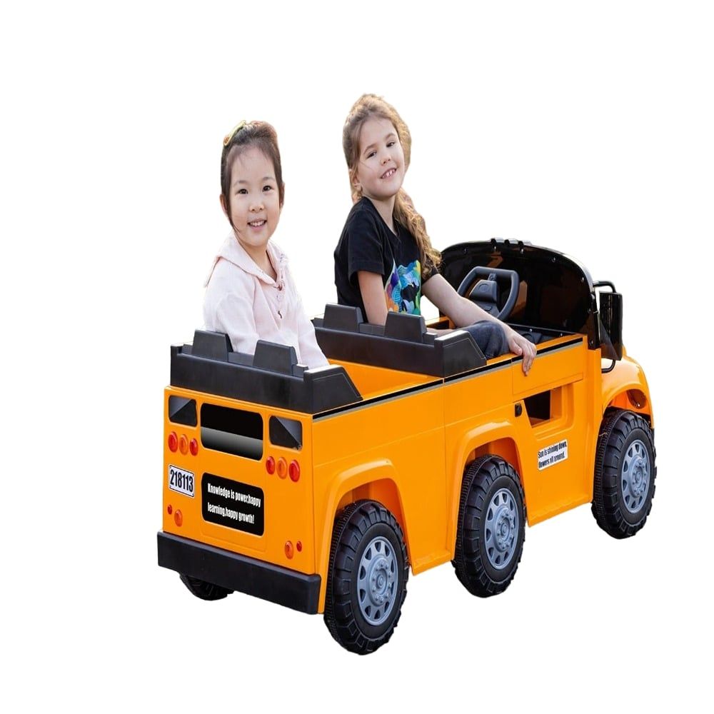 Factual Toys - Kids Rideon School Bus 2 Seater 24V - Orange