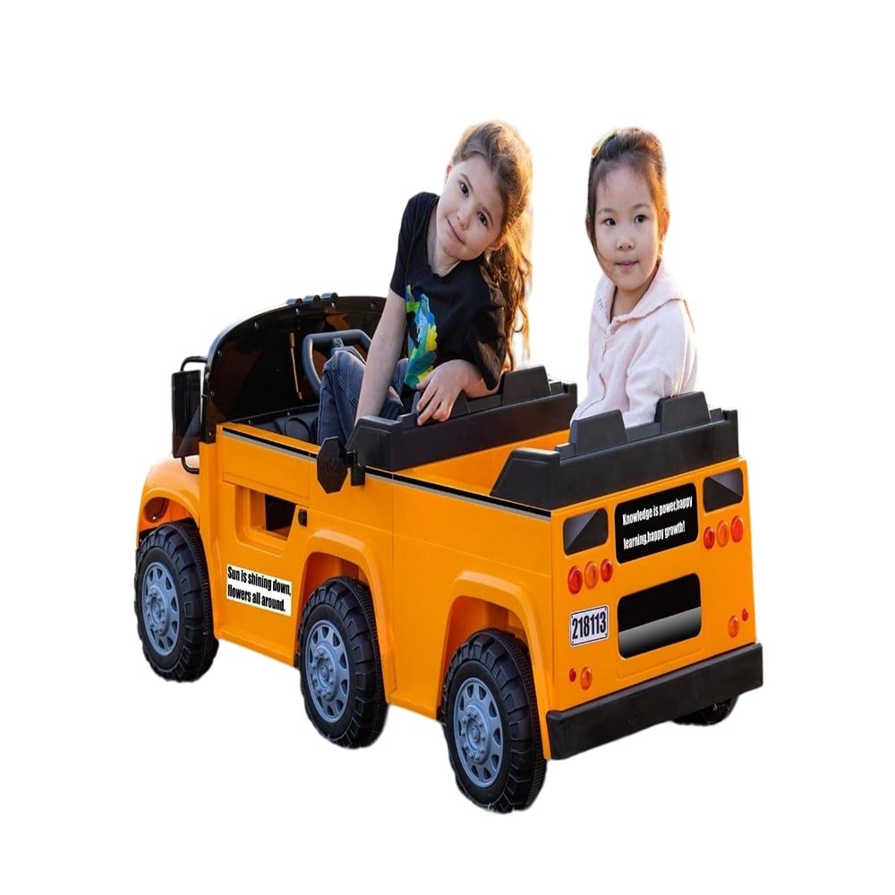 Factual Toys - Kids Rideon School Bus 2 Seater 24V - Orange