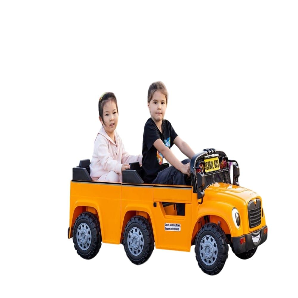 Factual Toys - Kids Rideon School Bus 2 Seater 24V - Orange