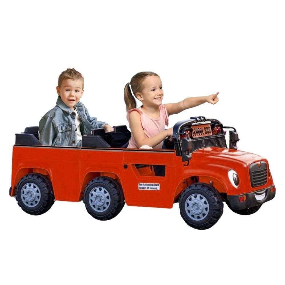 Factual Toys - Kids Rideon School Bus 2 Seater 24V - Red