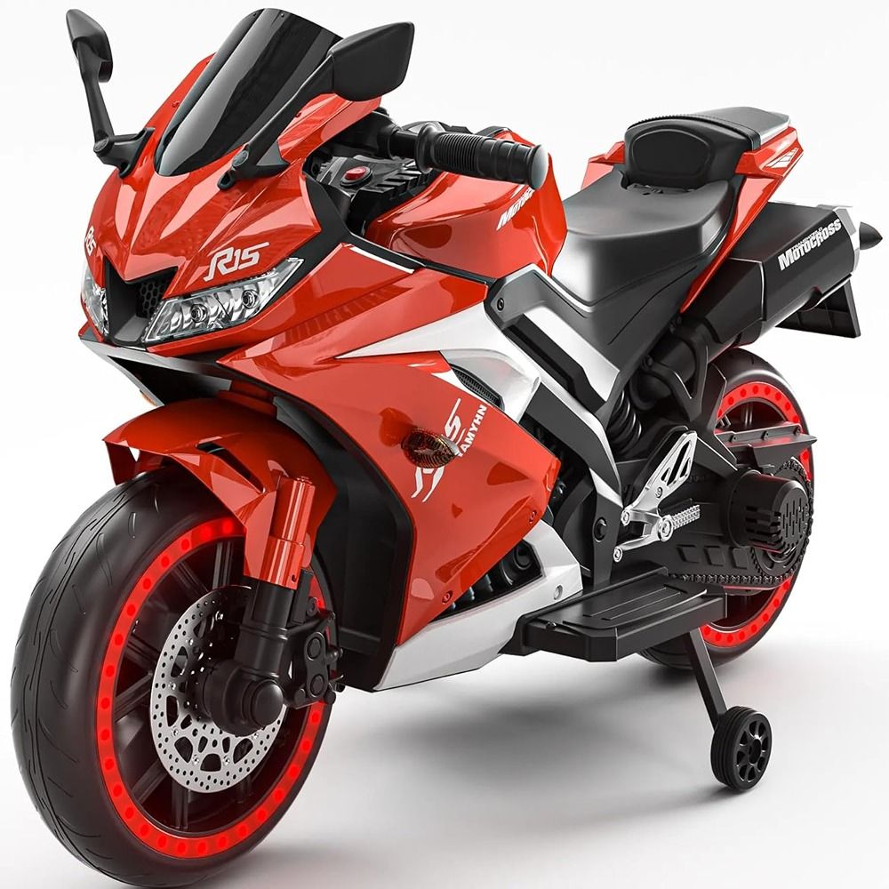 Factual Toys - Kids Electric Battery Operated Ride On Sports Bike R15 - 12V - Red