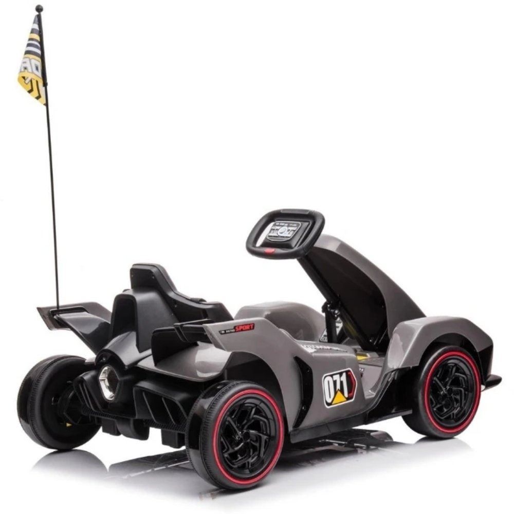 Factual Toys - Kids Electric Drift Go Kart Race Car 24V - Grey