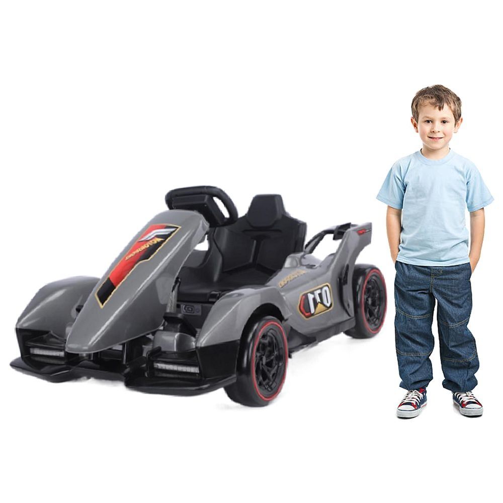 Factual Toys - Kids Electric Drift Go Kart Race Car 24V - Grey