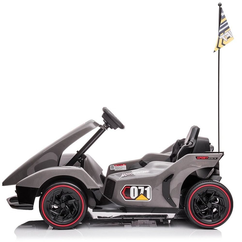 Factual Toys - Kids Electric Drift Go Kart Race Car 24V - Grey