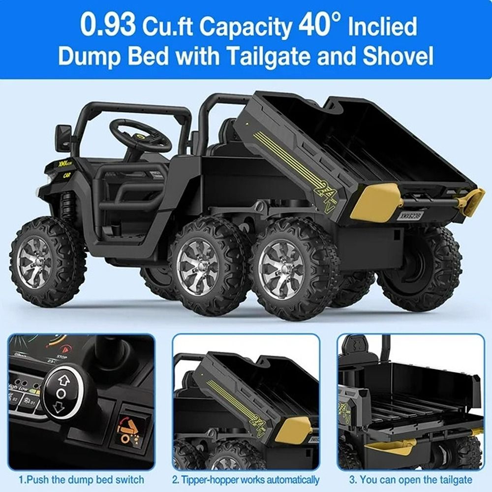 Factual Toys - Construction Ride-On Truck With Electric Tipping Bed - 24V - Black