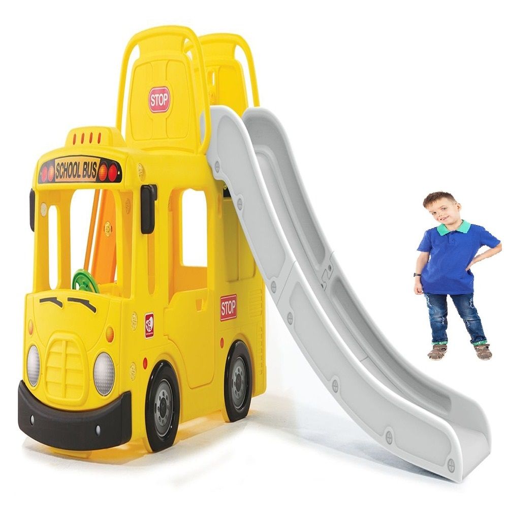 Factual Toys - School Premium Bus Slide - Yellow