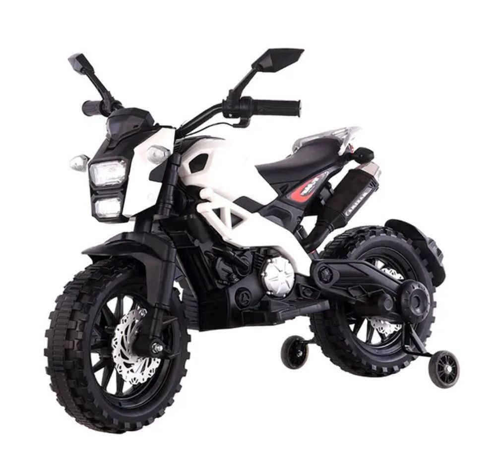 Factual Toys - Kids Electric KTM Style Ride-On Bike 12V - White