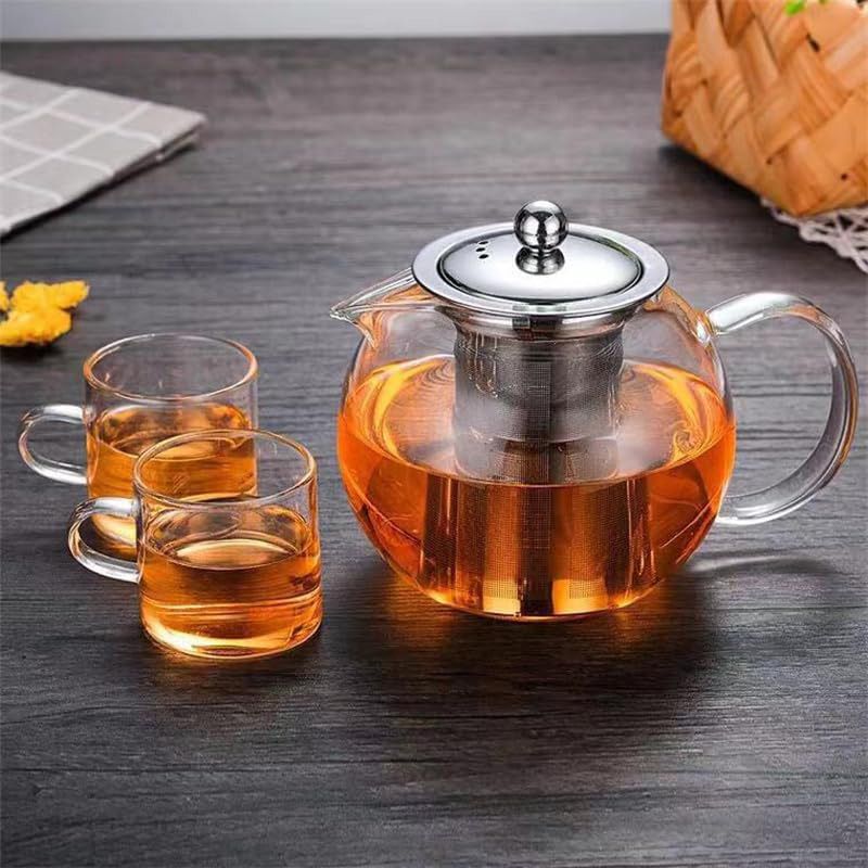 1Chase - Borosiliate Glass Teapot With Infuser And Lid - 1300 ml