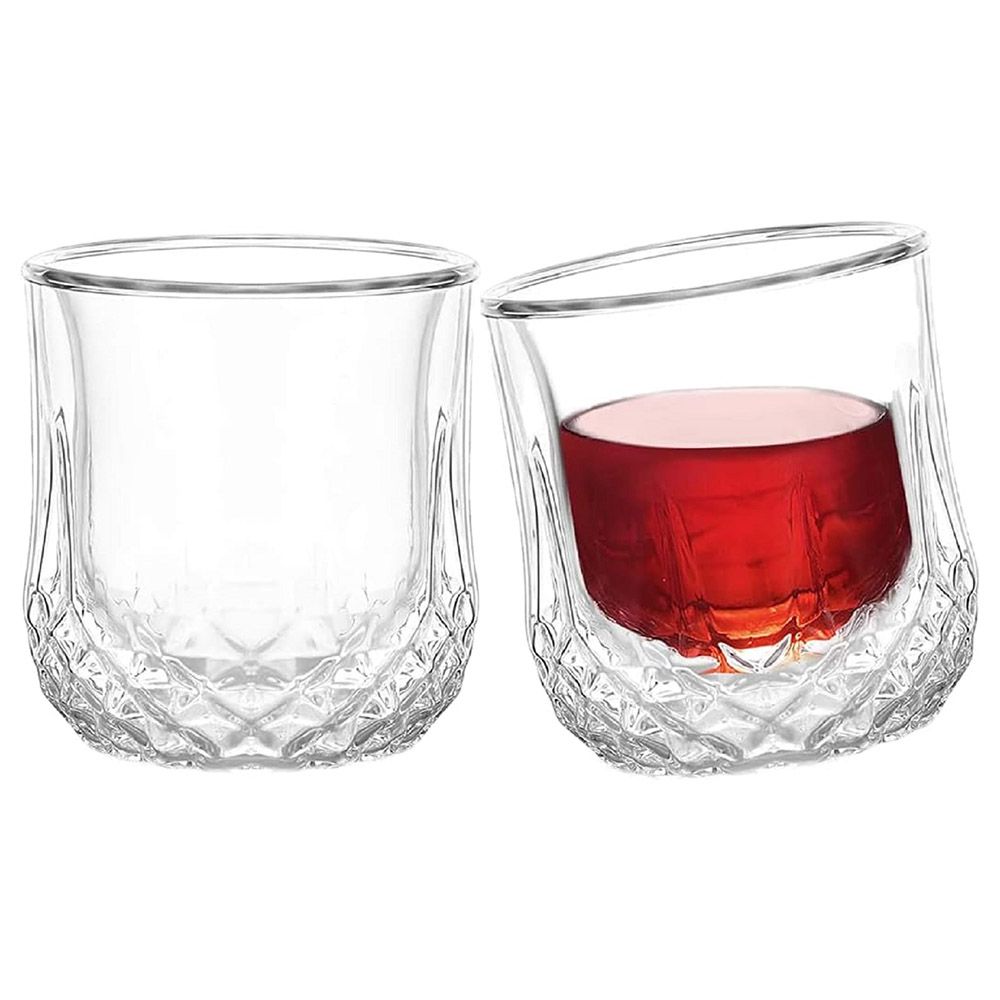 1Chase - Double Wall Stemless Drinking Glass - 250 ml - 2pcs