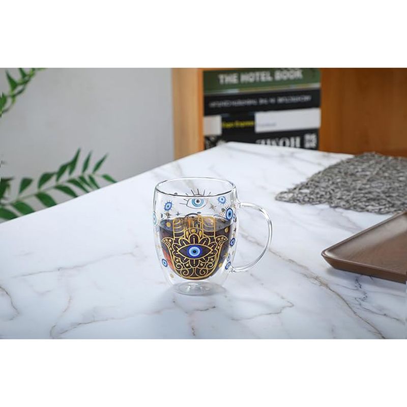 1Chase - Borosilicate Drinking Glasses - Evil Eye - 350 ml - Pack of 2