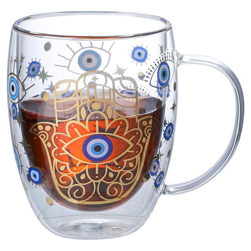 1Chase - Borosilicate Drinking Glasses - Evil Eye - 350 ml - Pack of 2