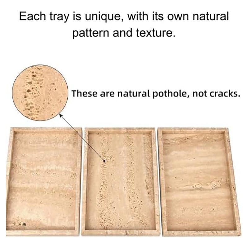 1Chase - Natural Travertine Marble Tray - Beige