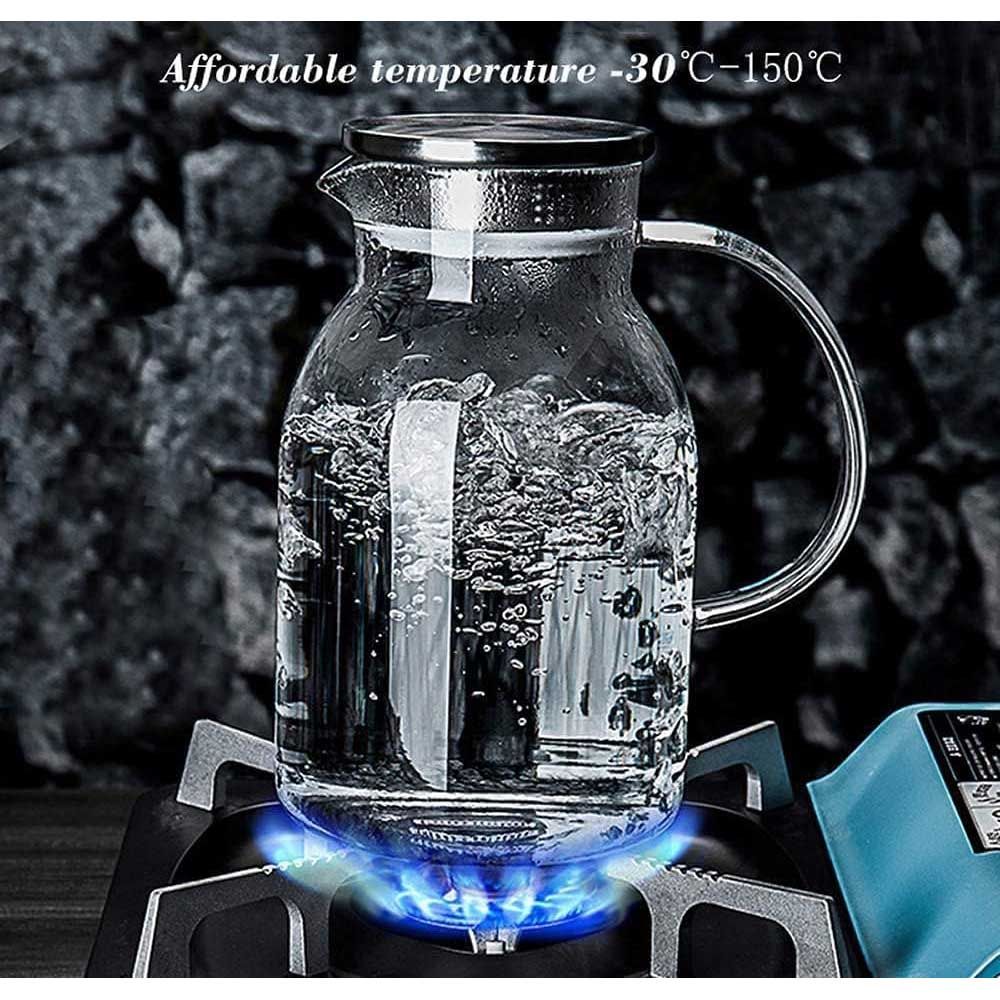 1Chase - Water Pitcher With Stainless Steel Lid And Strainer - 1.8 L