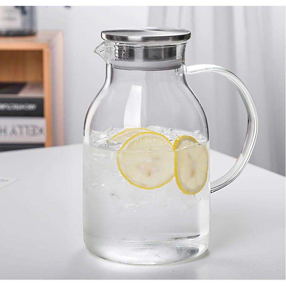 1Chase - Water Pitcher With Stainless Steel Lid And Strainer - 1.8 L