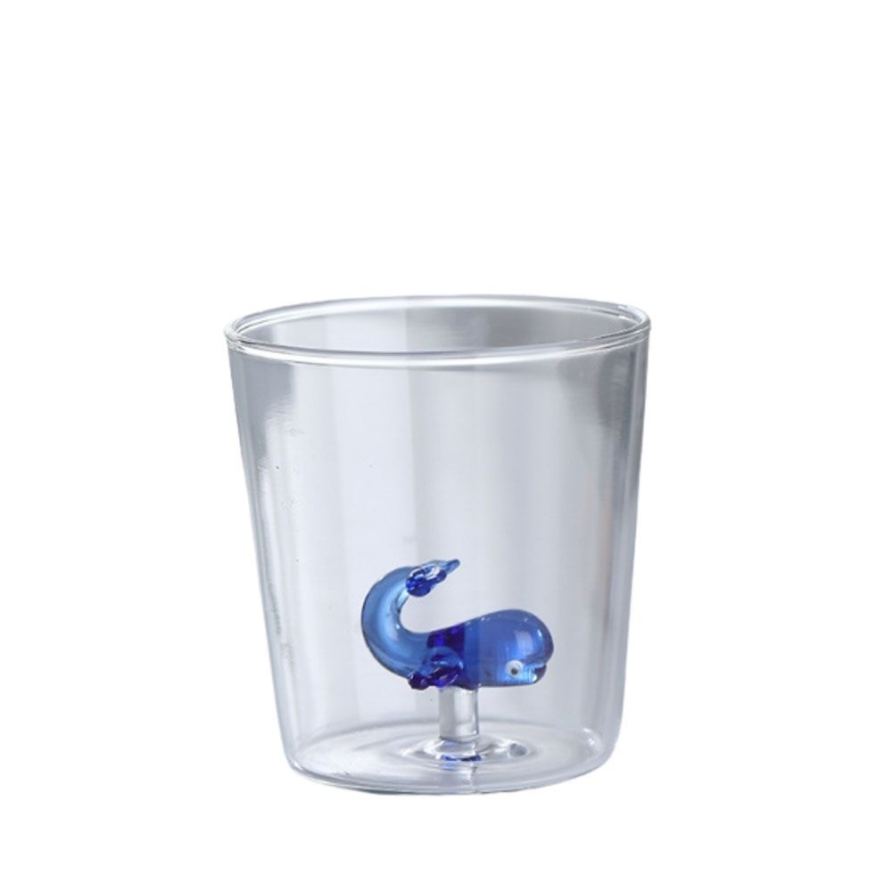 1Chase - Animal Design Borosilicate Glass Cup - Blue Whale - 300 ml