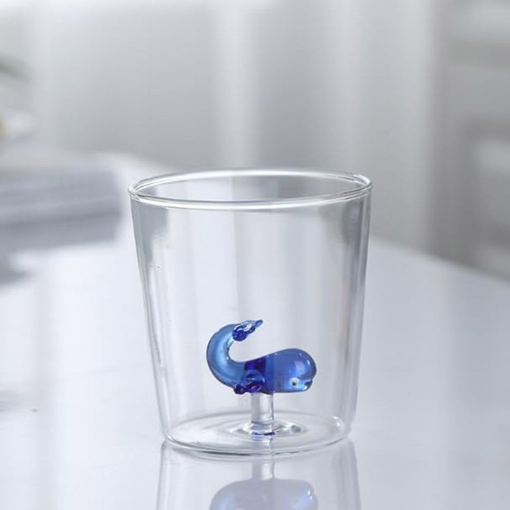 1Chase - Animal Design Borosilicate Glass Cup - Blue Whale - 300 ml