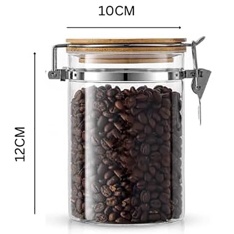 1Chase - Borosilicate Glass Storage Jar With Clip and Lid - 750 ml - Pack of 2