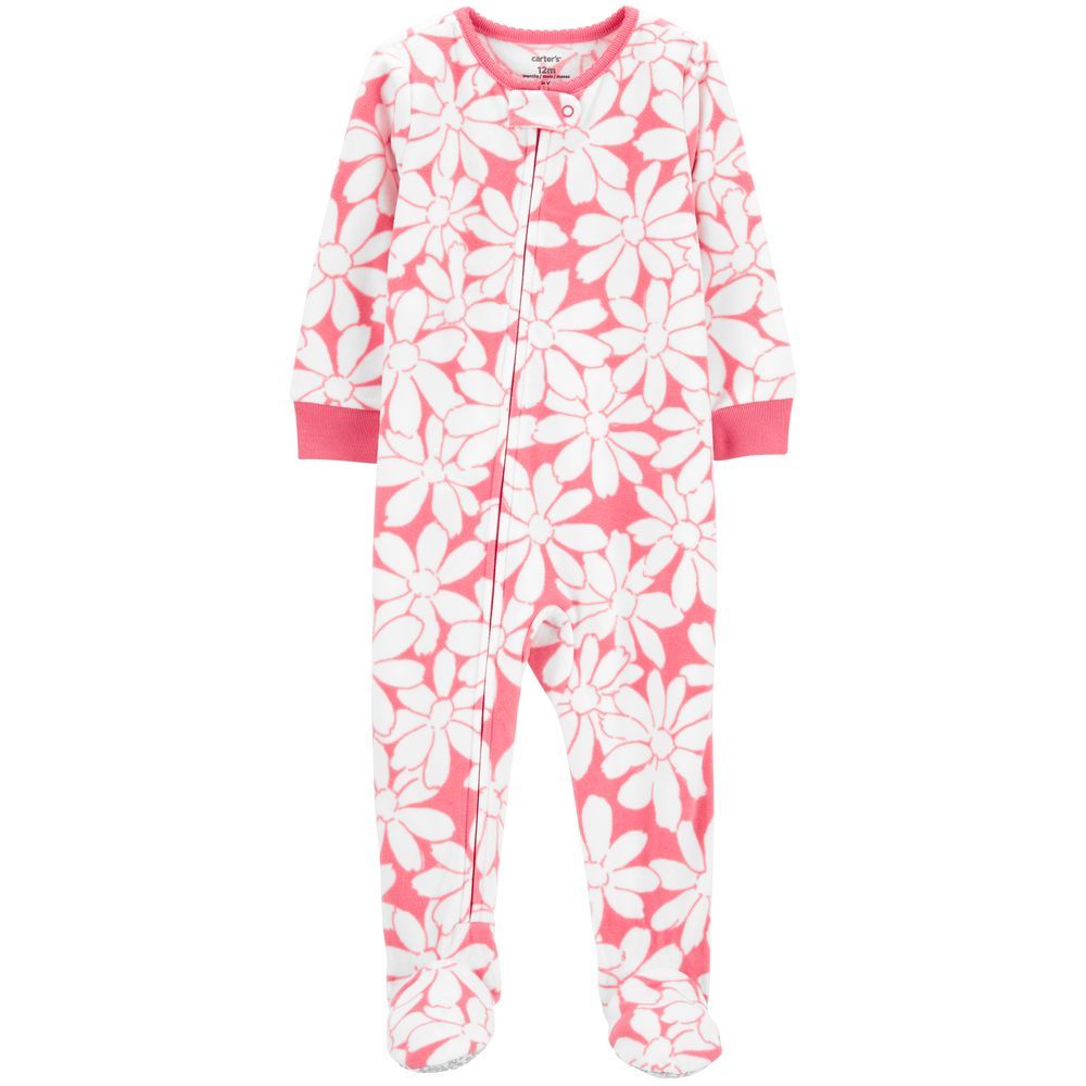 Carters - Baby Floral Fleece Footie Sleepsuit - Pink