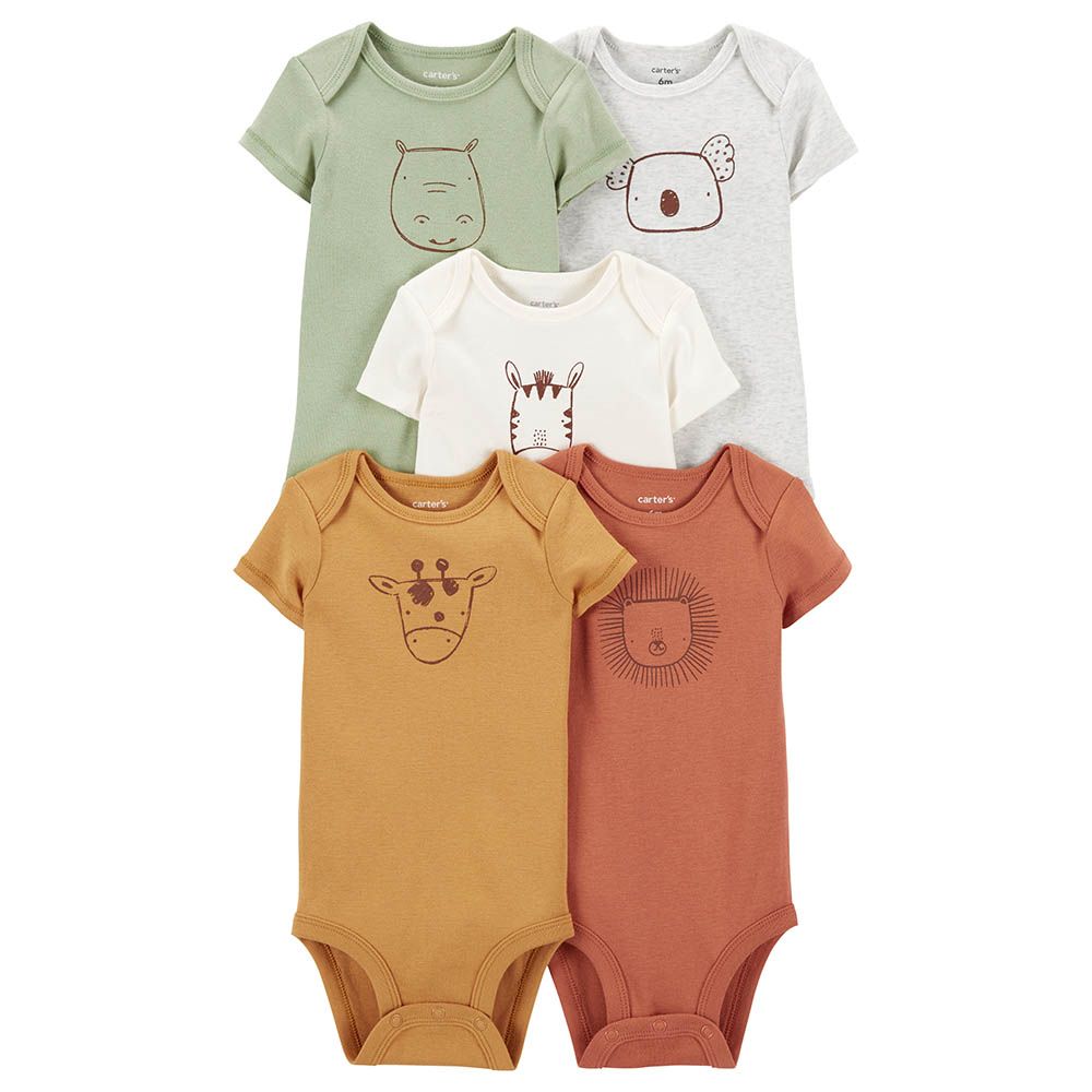 Carters - 5pc-Set - Short-Sleeve Bodysuits - White