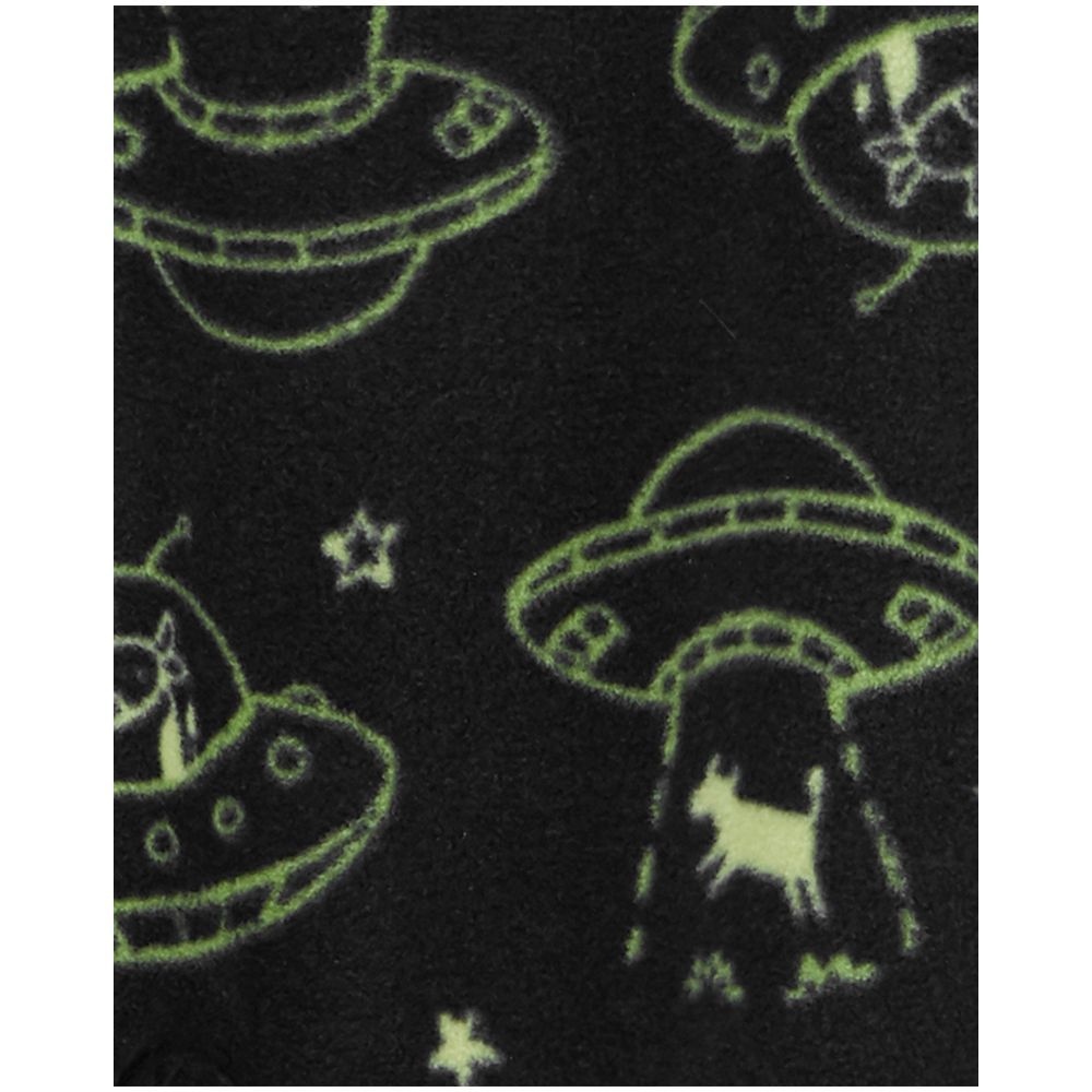 Carters - Baby Space Cow Fleece Footie Sleepsuit - Black