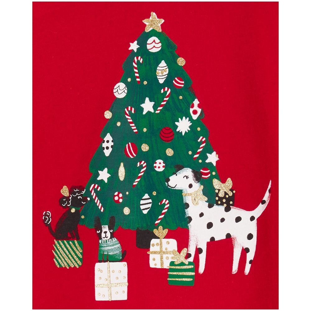 Carters - Baby Christmas Tree Hooded Tee - Red