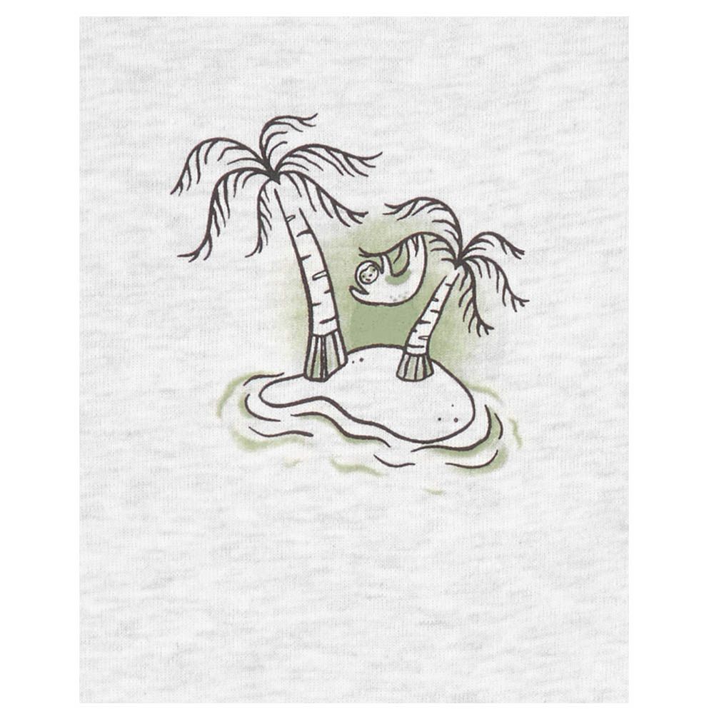 Carters - 3pc-Set - Palm Tree Little Bodysuit And Pants - Green/White