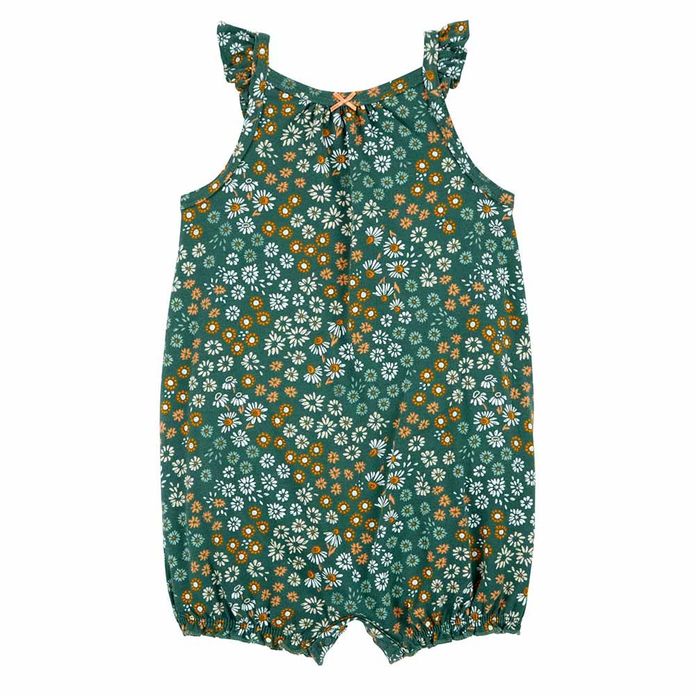 Carters - Floral Cotton Romper - Green