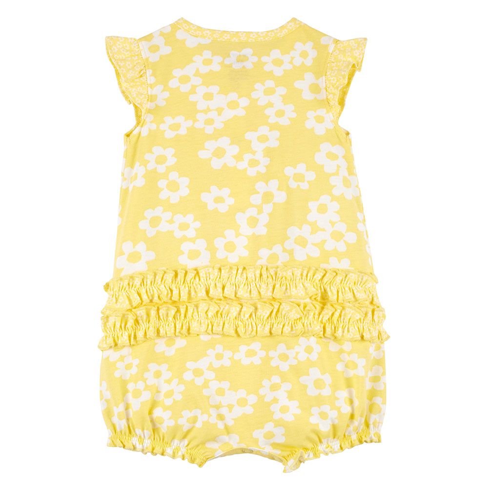 Carters - Daisy Ruffled Snap-Up Romper - Yellow