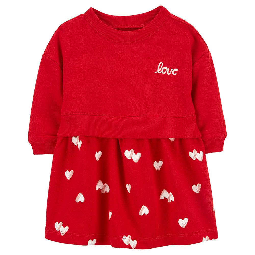 Carters - Love Hearts French Terry Dress - Red