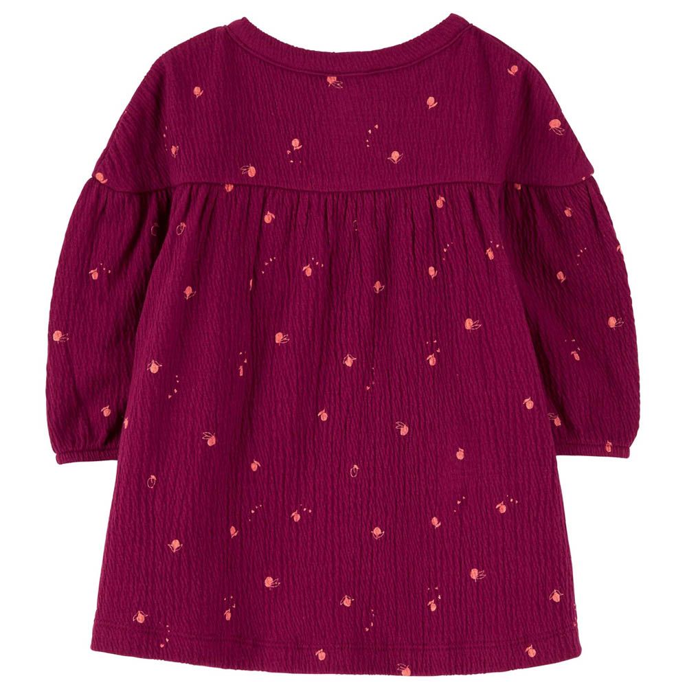 Carters - 2pc-Set - Crinkle Jersey Dress & Headwrap - Burgundy