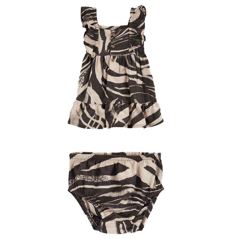 Carters - 2pc-Set - Girls Zebra Print Dress Set - Black/White