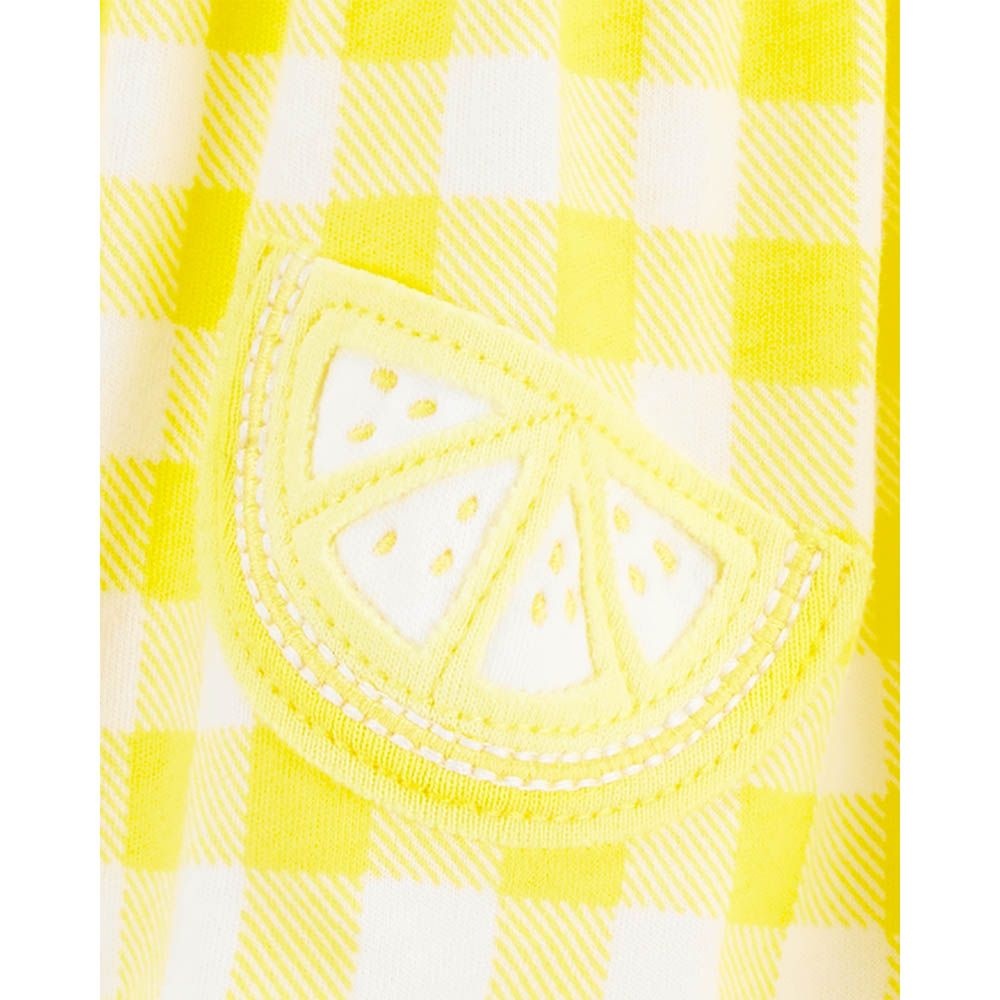 Carters - Girls Lemon Gingham Sunsuit - Yellow