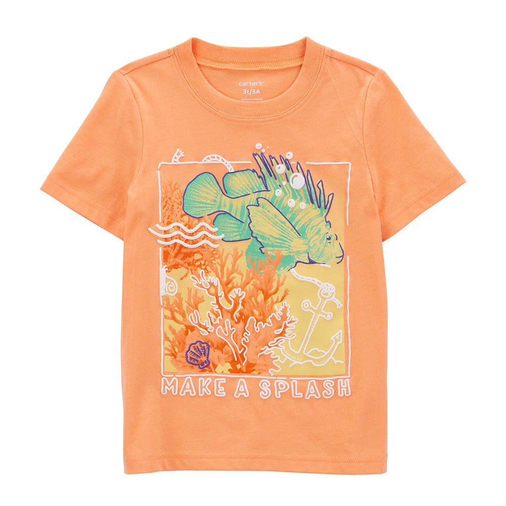 Carters - Baby Boys Fish Jersey Tee - Orange